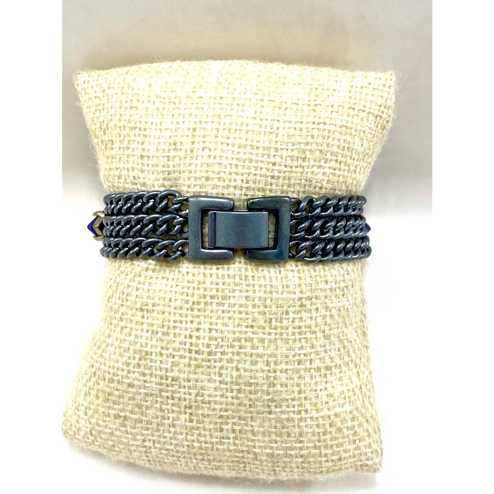 Stella & Dot Peacock Blue, Teal and Yellow Crystal Cluster Bracelet