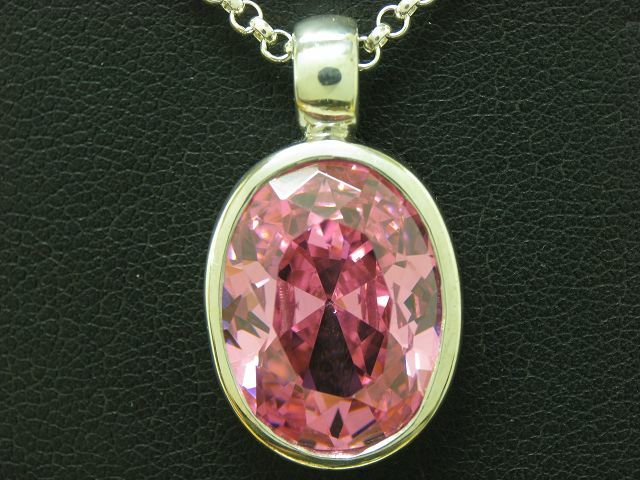925 Sterling Silver Necklace & Pendant With Zirconia Inlay / 11.0g / 45.0cm