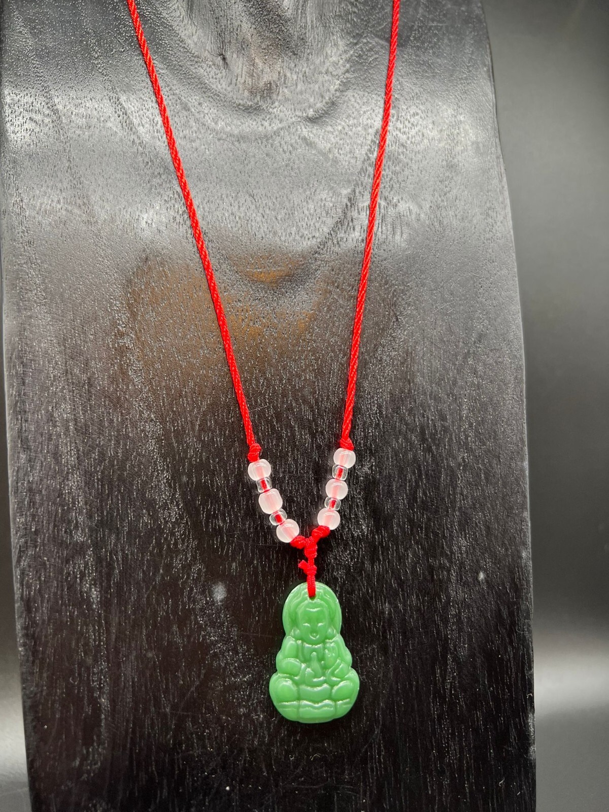 Green Simulated Jade Stabilized Turquoise Laughing Buddha Adjustable Necklace