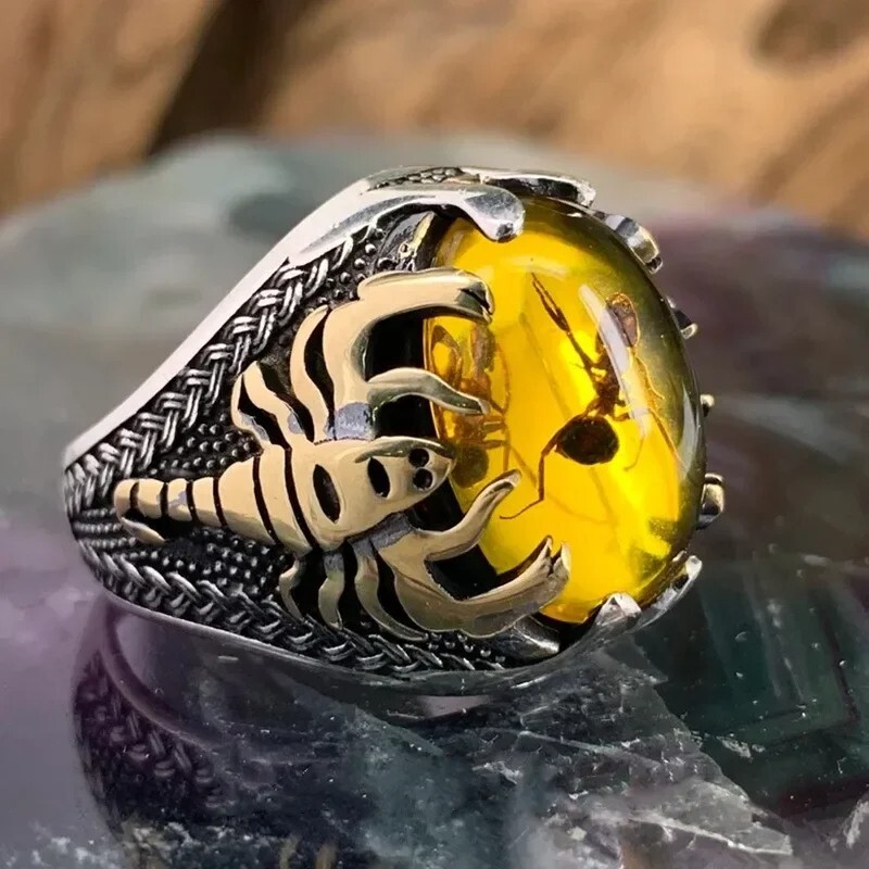 Sterling Silver Handmade Jewelry Black Men’s Ring All Size Fashion Ring 2024