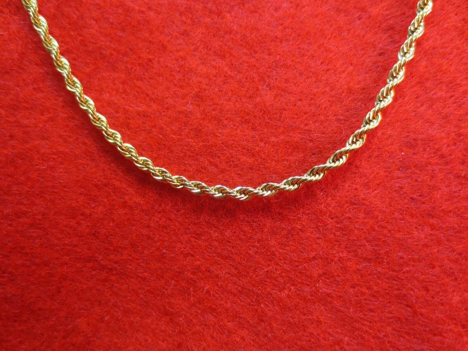14KT GOLD EP CROWN & CUBIC ZIRCONIA 1 1/2″ CHARM W/24″ 2.5mm ROPE CHAIN-8000