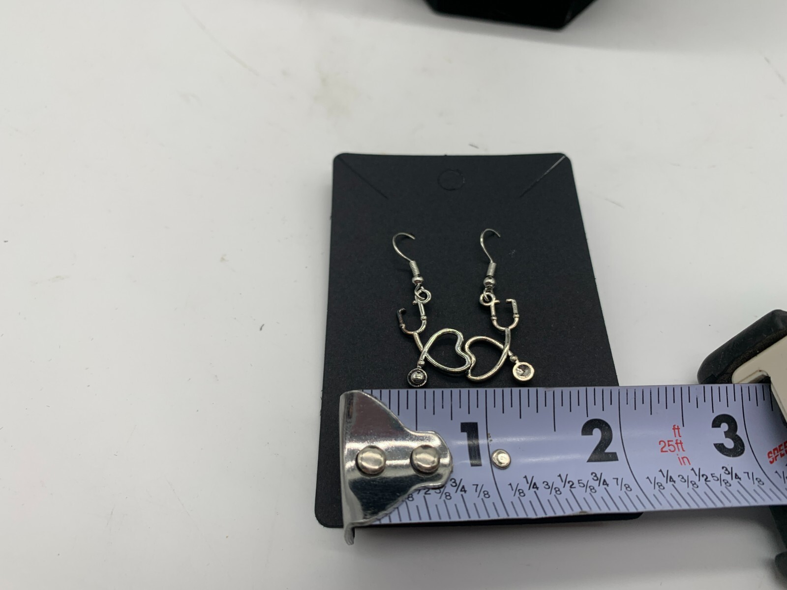 Metal Silver Stethoscope Dangle Earring Set DD01B10120