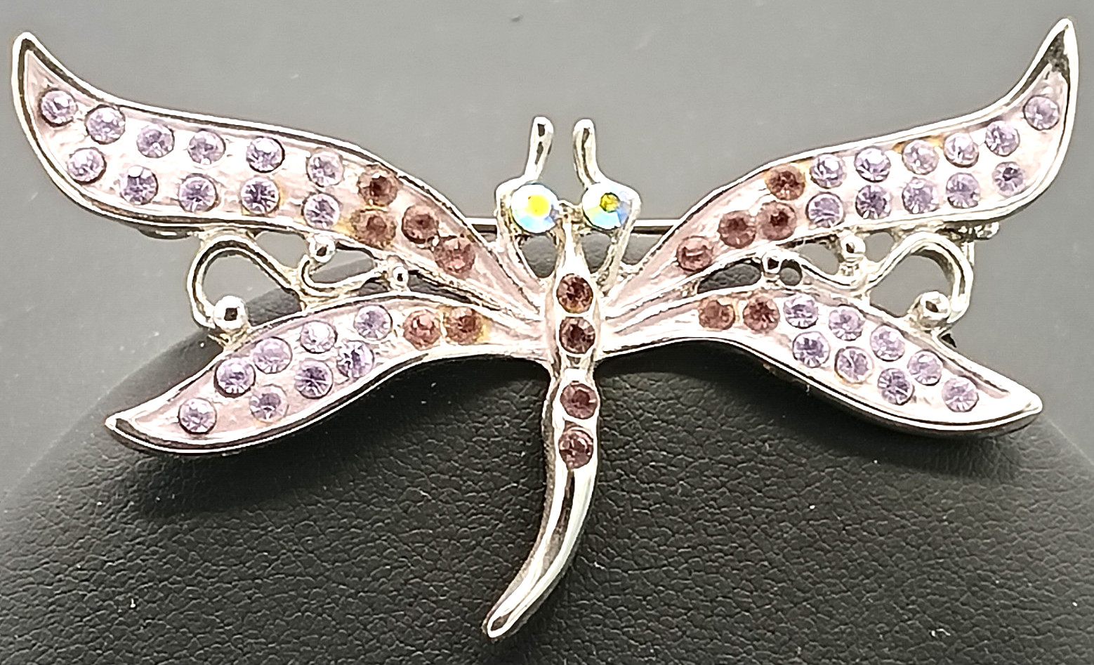 Beautiful Pink & Purple Multicoloured Sparkly Dragonfly Brooch e