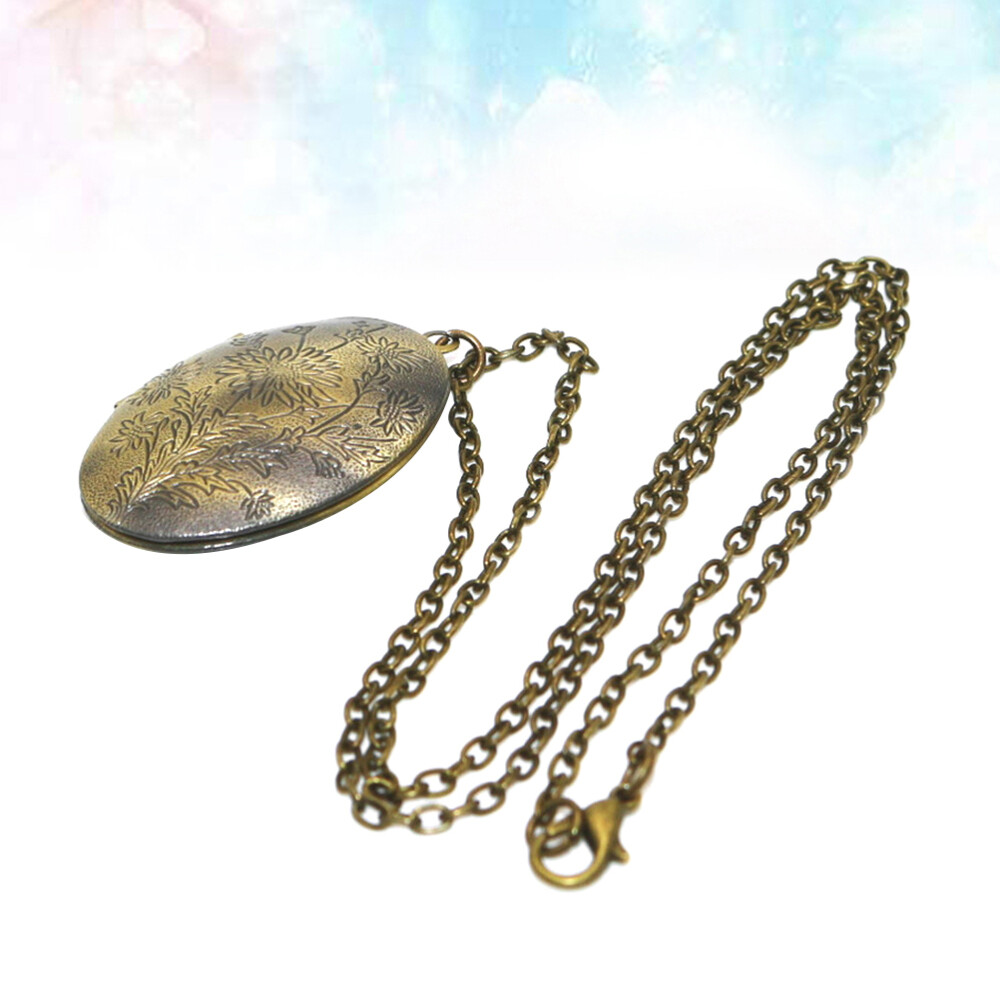 Vintage Locket Necklace Locket Pendant Necklace Picture Frame