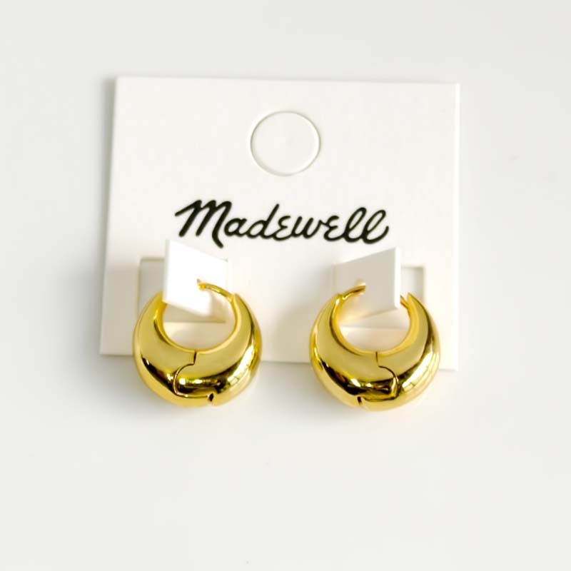 19mm MadeWell Puffy Huggie Hoop Earrings Chic Women Party Vacation Jewelry Gift