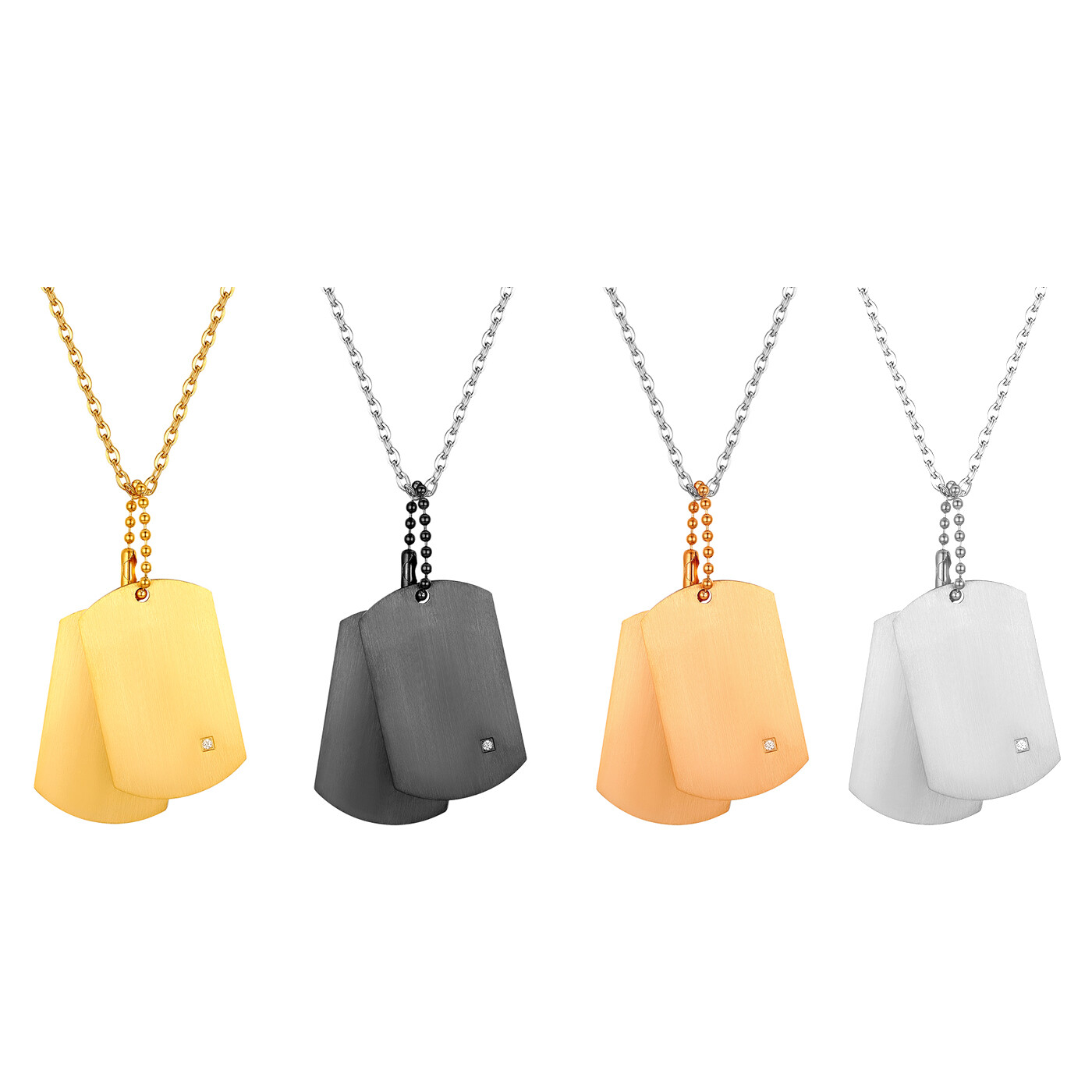 2pcs Men’s Army Military Dog Tags Pendant Personalized Necklace Free Engraving