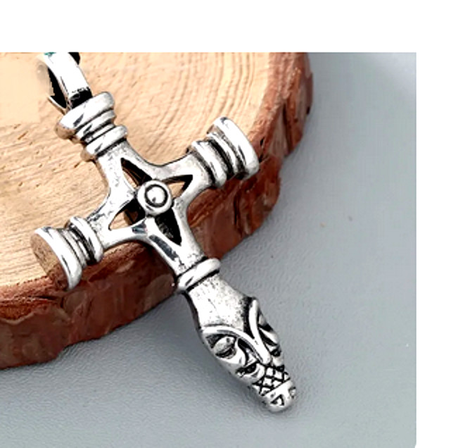 VIKING CROSS CELTIC NORDIC WARRIOR Pendant 20″ 925 Sterling Silver Necklace Men