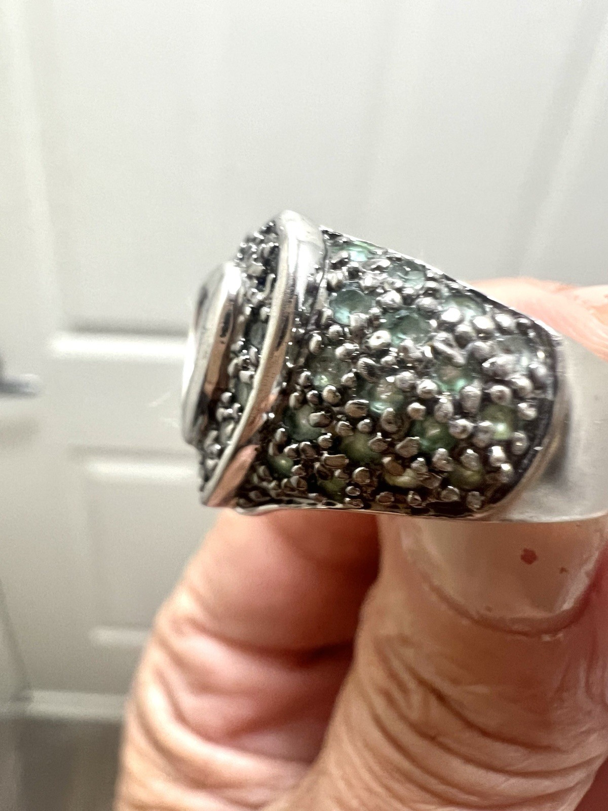 925 Silver Heart Ring 8.5 Grams Size 7 Cocktail Statement Ring Vintage Estate