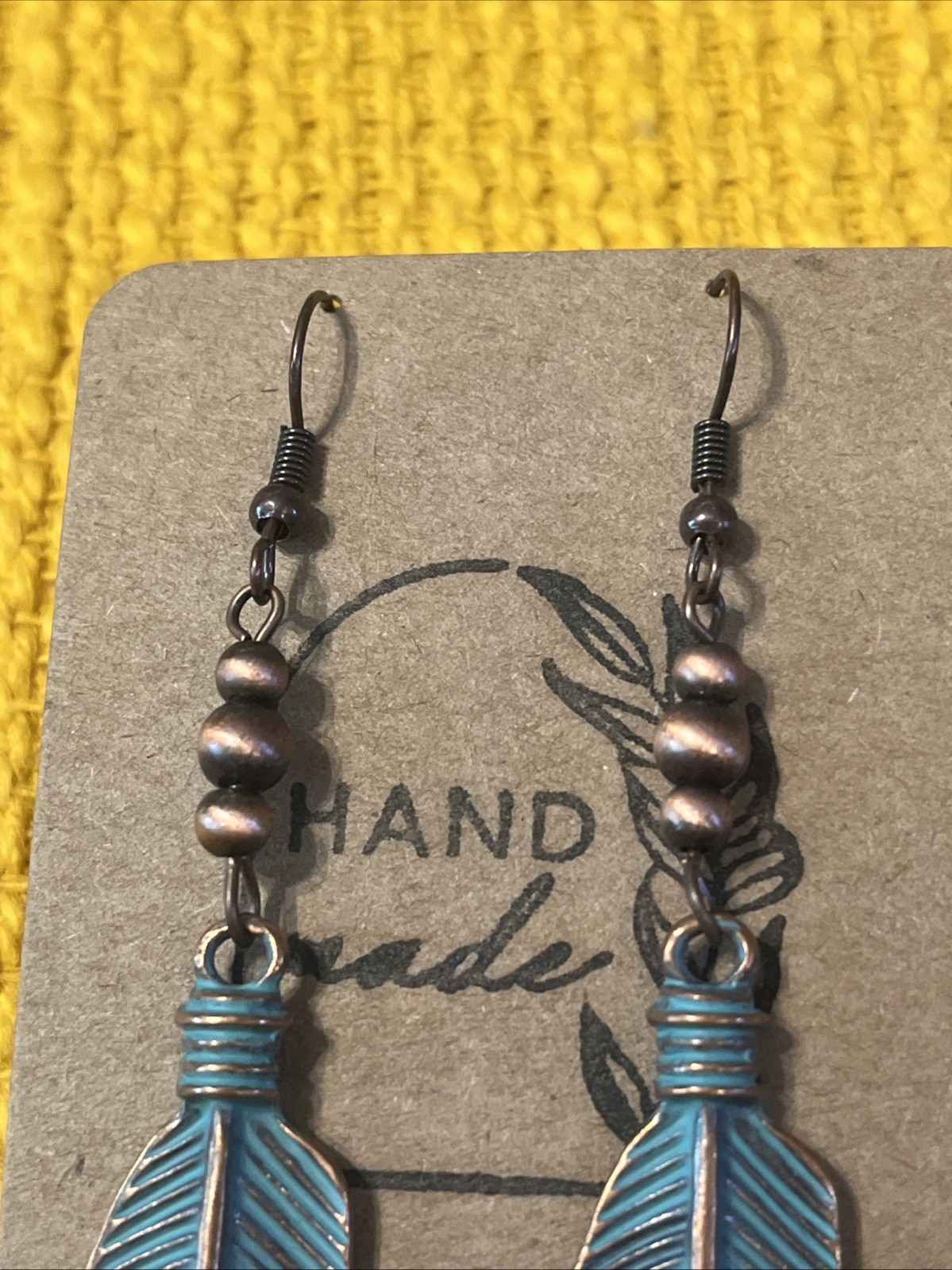 Feather Earrings NEW Metal
