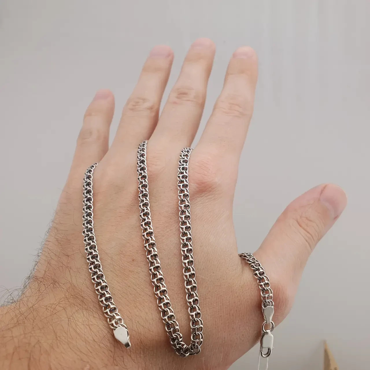 New Men’s Ukrainian Bismarck Chain Necklace 925 Sterling Silver Blackened 50cm