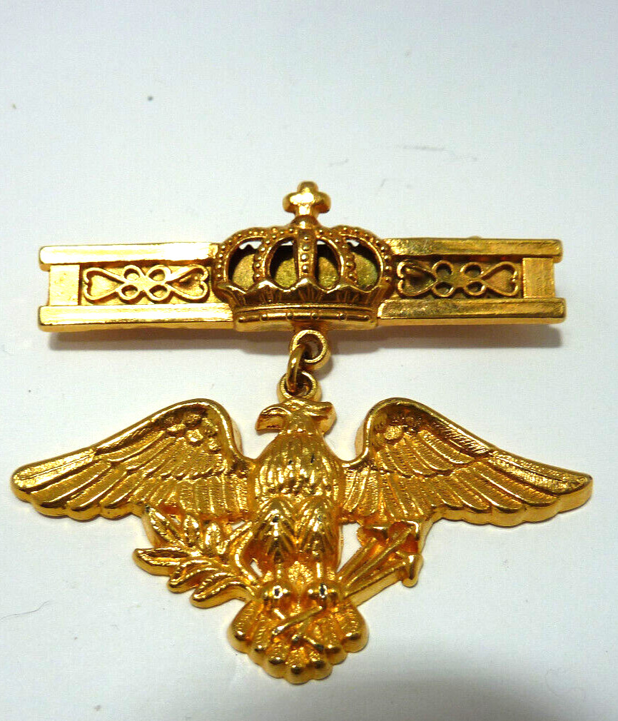 EAGLE PIN BROOCH ROYAL CROWN BAR DANGLING HAT LAPEL DECORATIVE