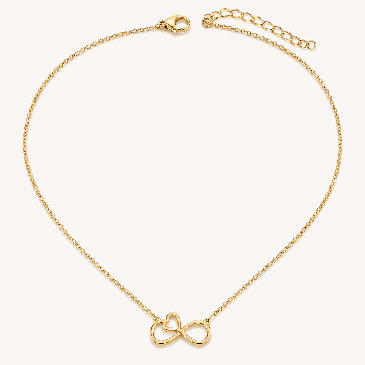 Minimalist Infinity Heart Necklace For Women Shiny Zircon Inlaid Pendant Choker