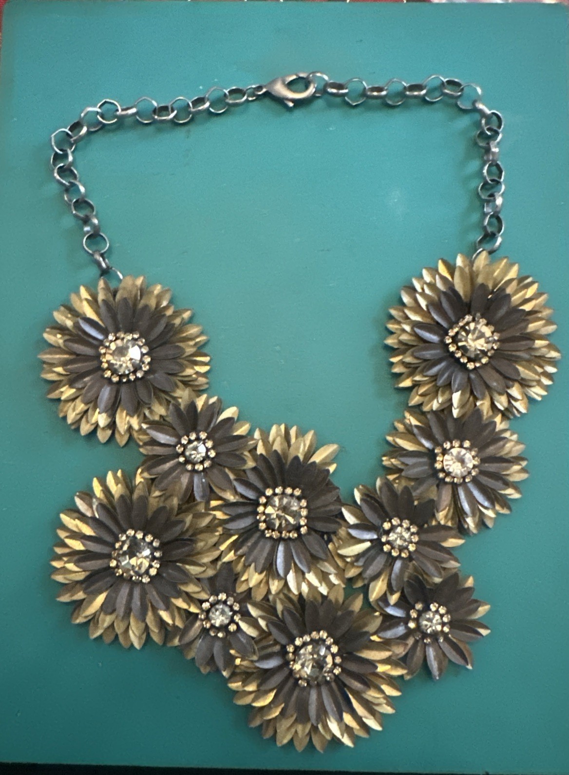 Vintage Necklace Deepa Gurnani HAND MADE Rhinestone Bib Choker Signed