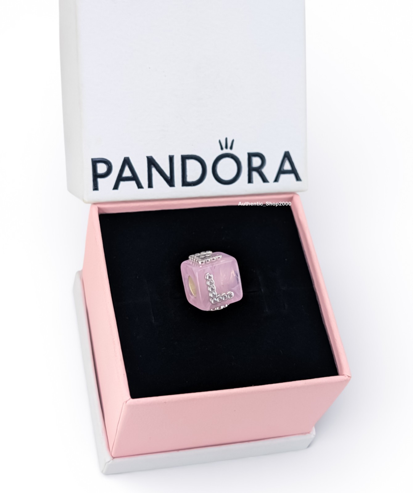 New 100% Authentic PANDORA 925 Ale Pink Murano Glass Love Cube Charm 794433C01