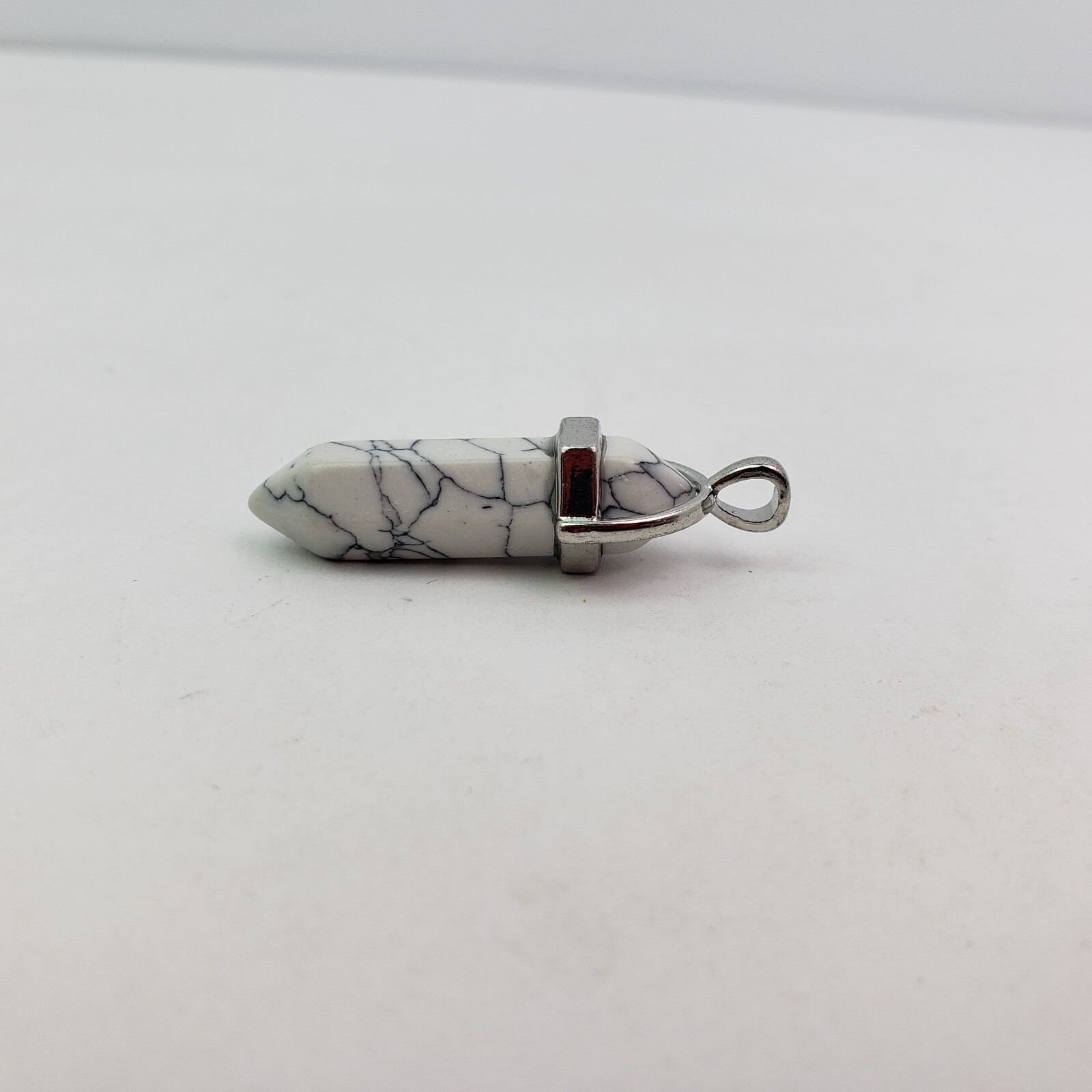 Unbranded White Black Hexagonal Pointed Stone Pendant