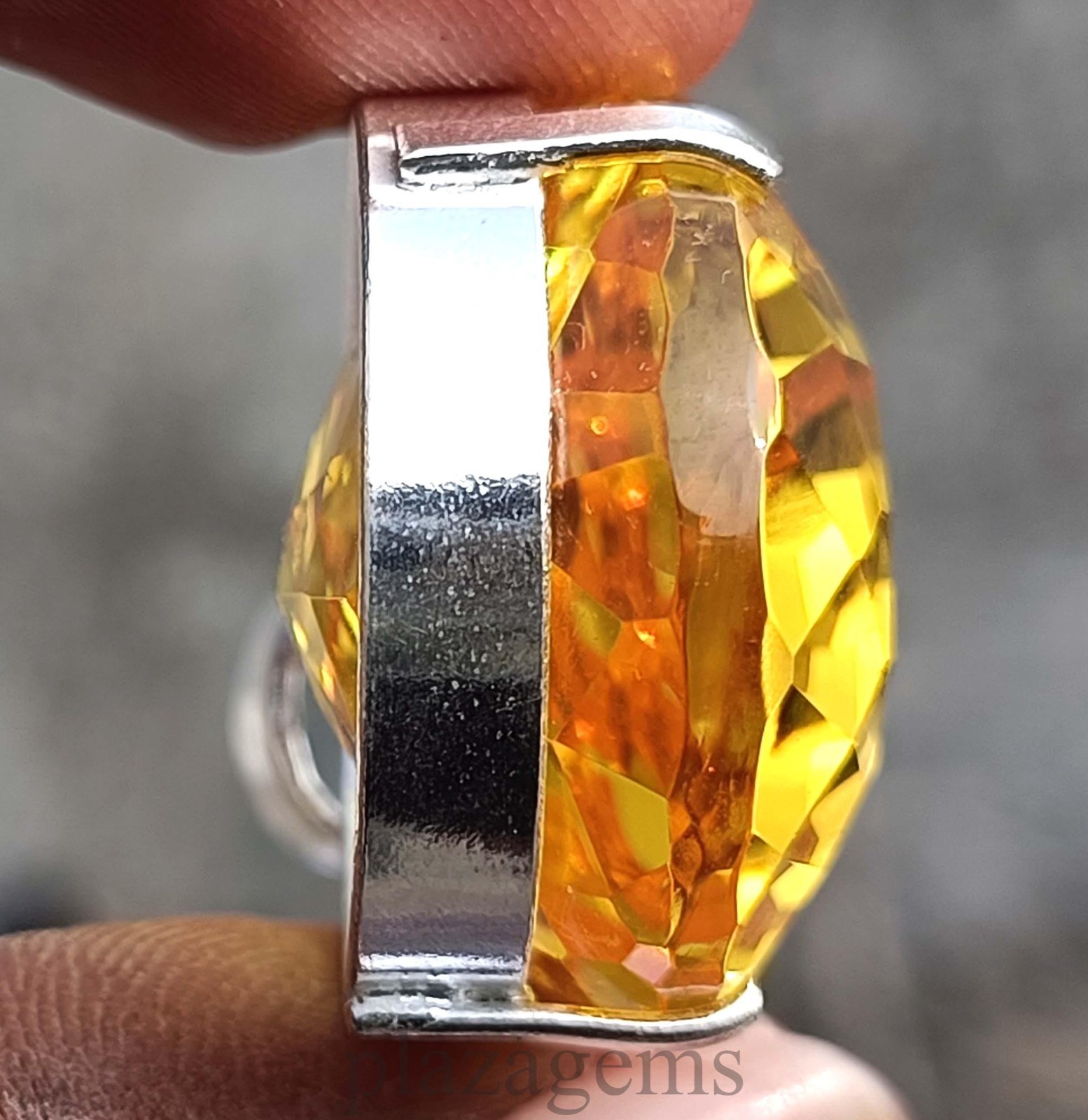 92.05 Ct Natural Yellow Sapphire Pear Cut Pendant 925 Sterling Silver Gems 5DSL