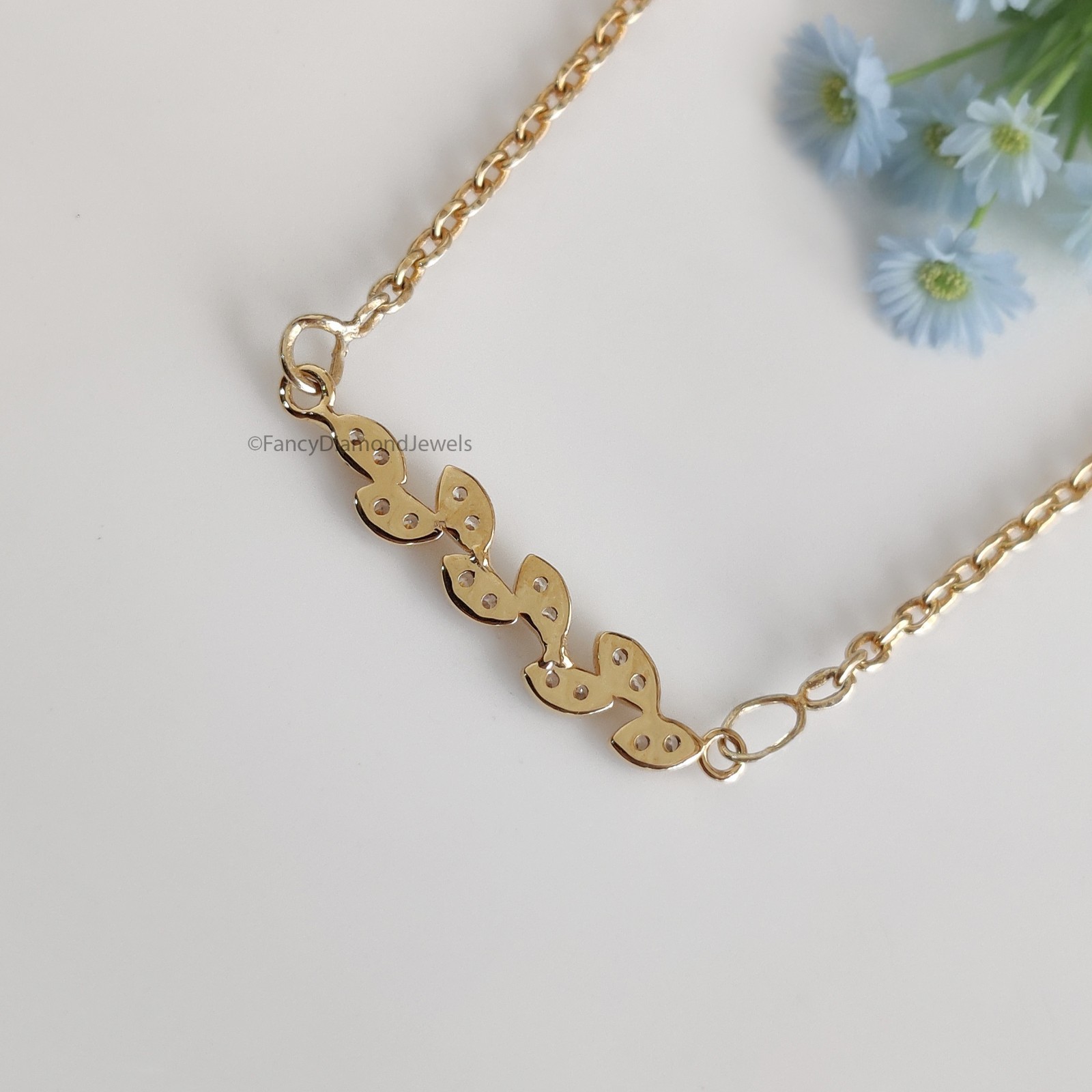 Moissanite Leaf Pendant Nature-Inspired Jewelry Gift Minimalist Wedding Jewelry