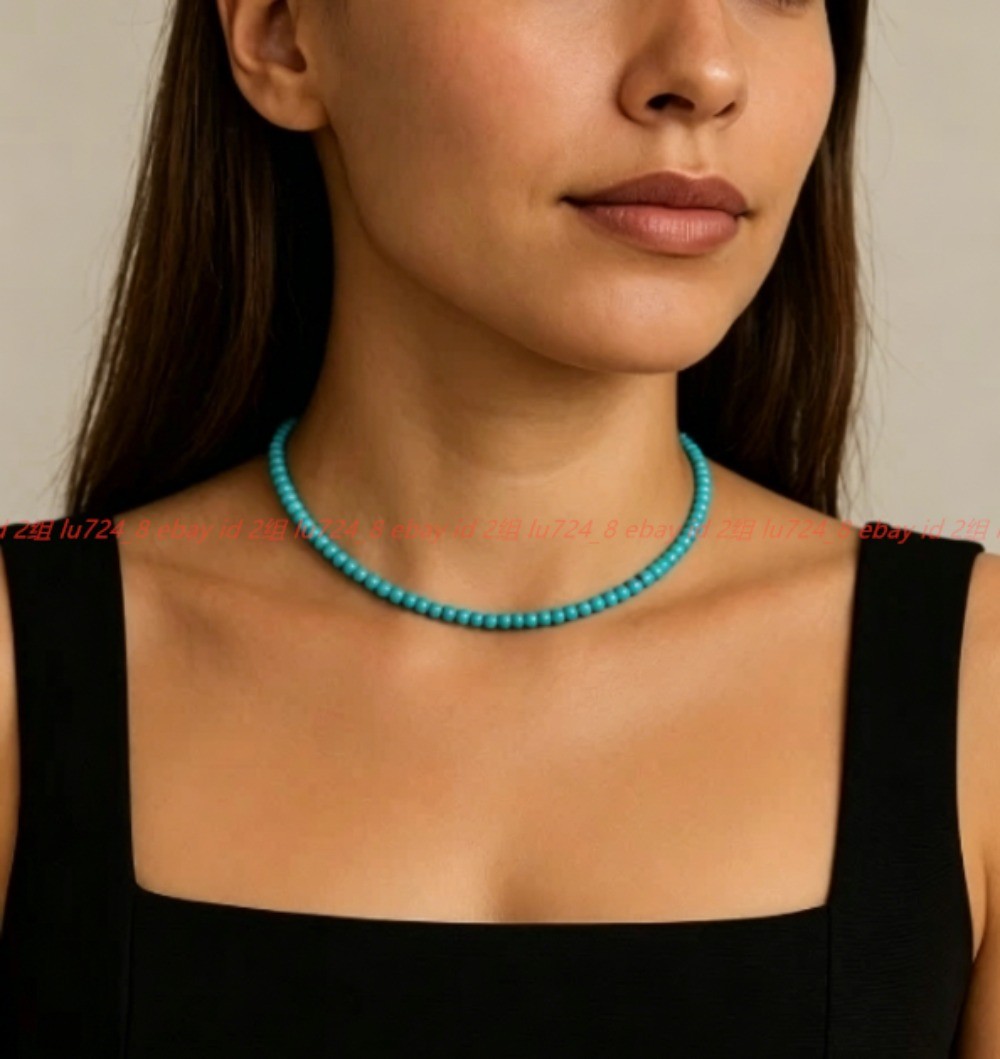 Natural 4mm Turquoise Bead Queen Necklace 16-36in Healing Reiki Energy Gifts