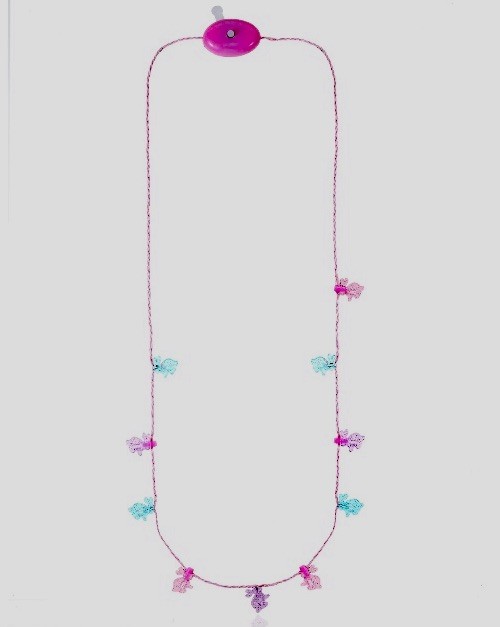 Way to Celebrate! Easter Bunny Light Up Necklace Pink and Purple Bunnies