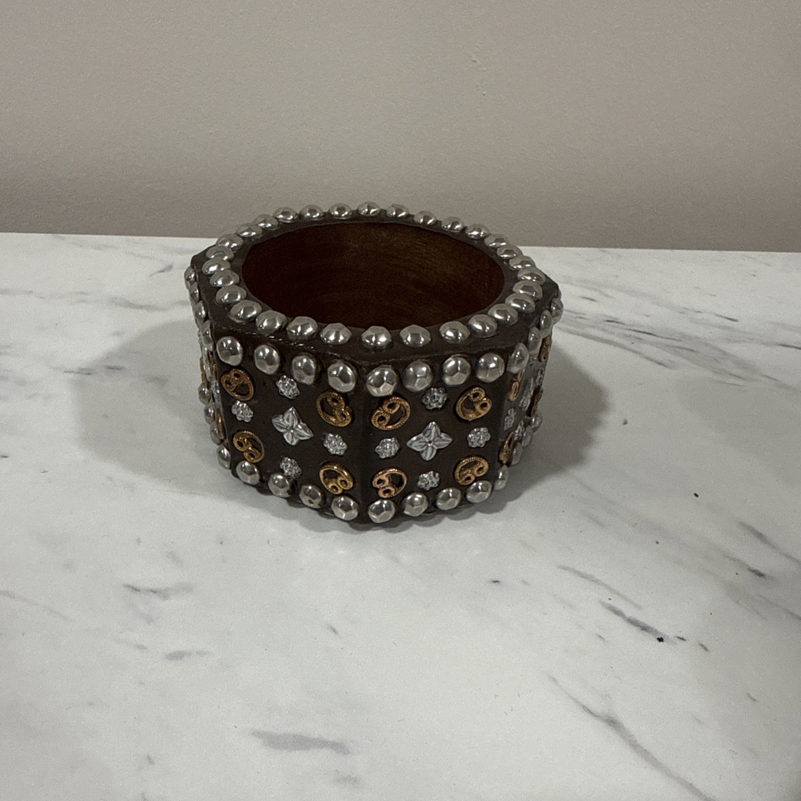 Antika Collection Brown Studded Bangle – Artisan Statement Bracelet