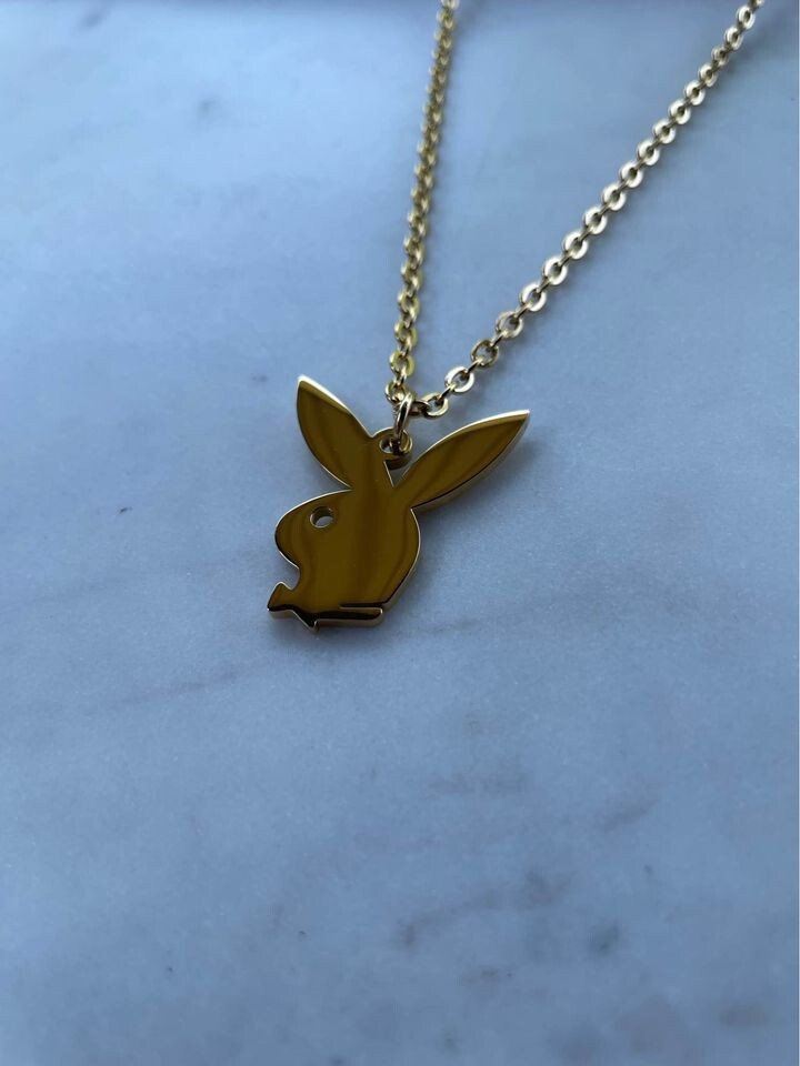 Gold Playboy Necklace – 20″ Necklace – Gold Plated – Gift for Her / Gift for Him