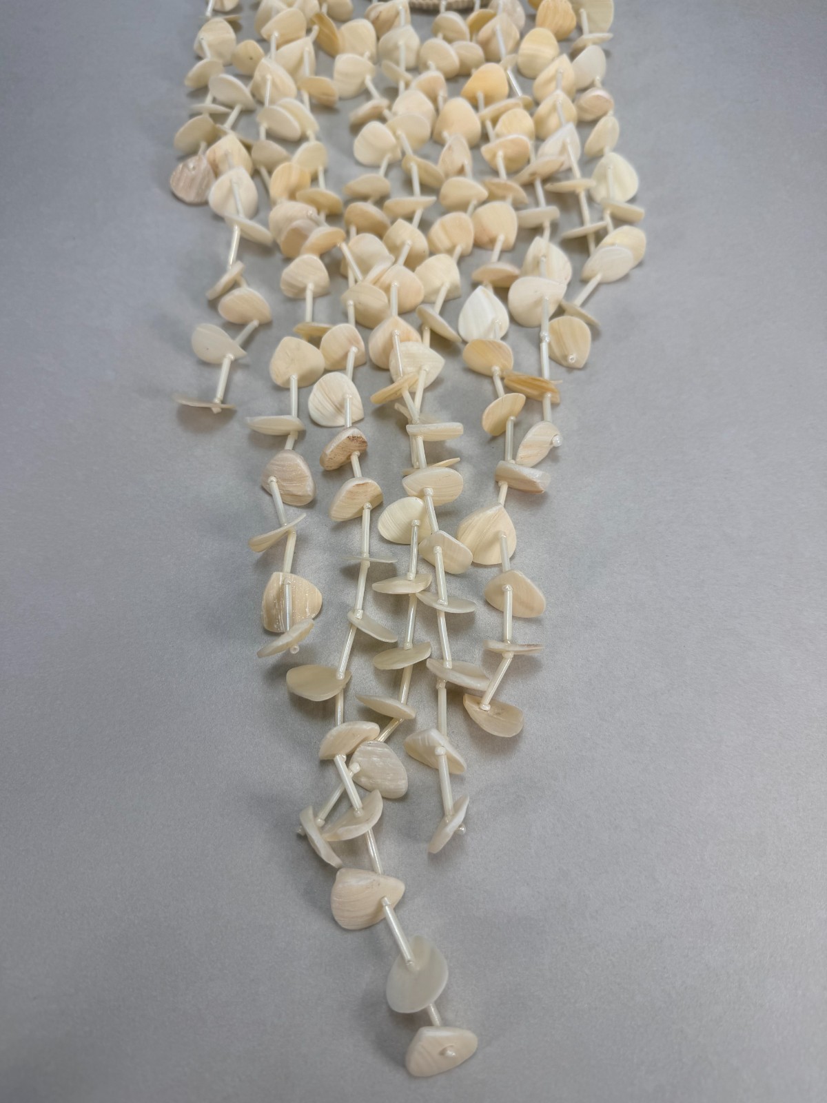 ZARA Seashell Cascade Statement Necklace Ivory Shell Fringe Bib Boho NWOT