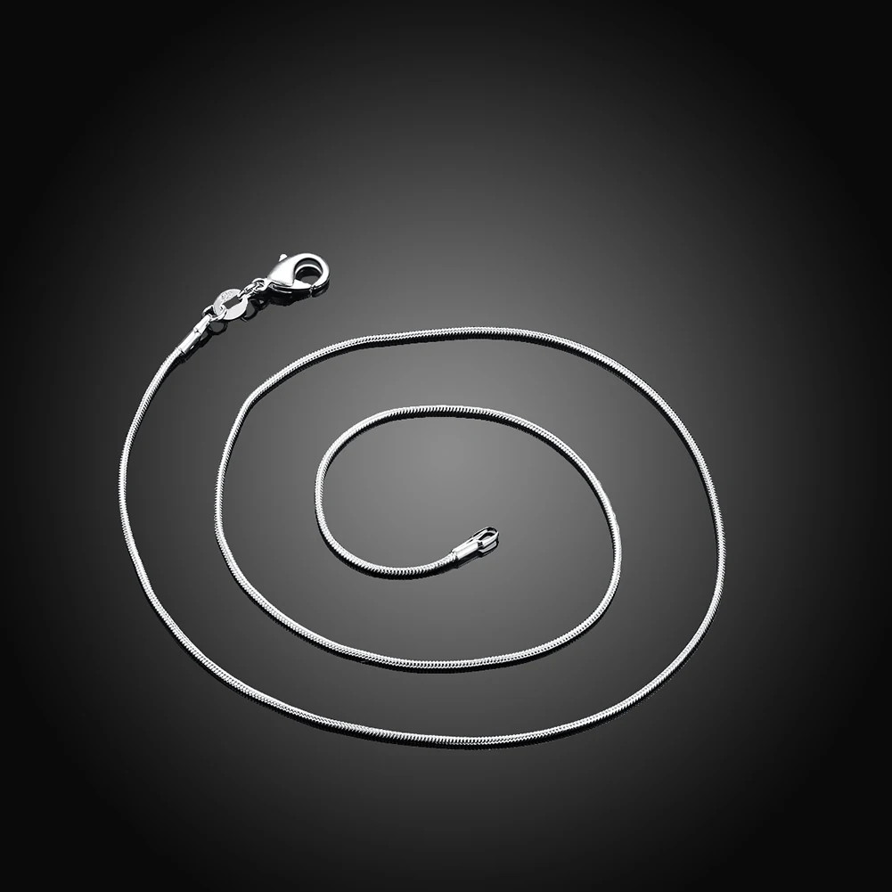 10PCS wholesale 925 sterling solid silver 1MM 16-30inch snake chain necklace