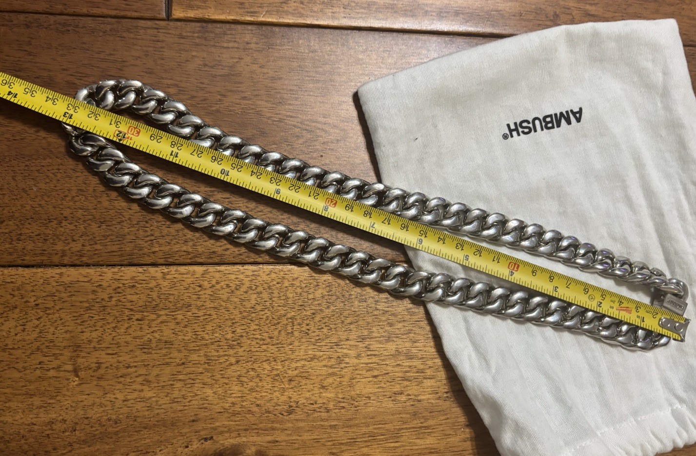 AMBUSH Curb Necklace Wide Silvertone Necklace $1400