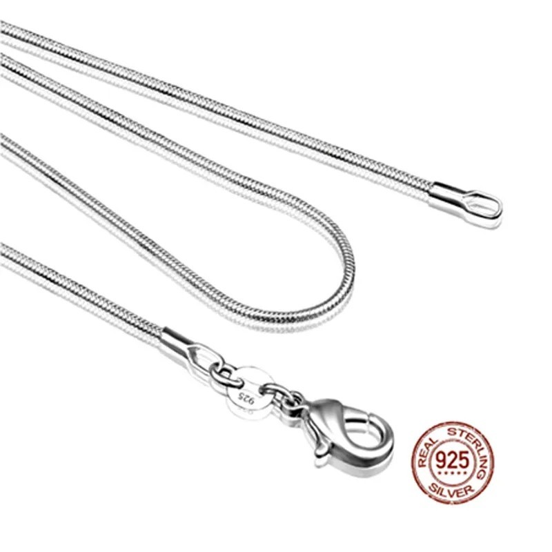 Men&Women’s 925 Sterling Silver Tarnish-Free Italian Snake Chain Necklace 16-24″