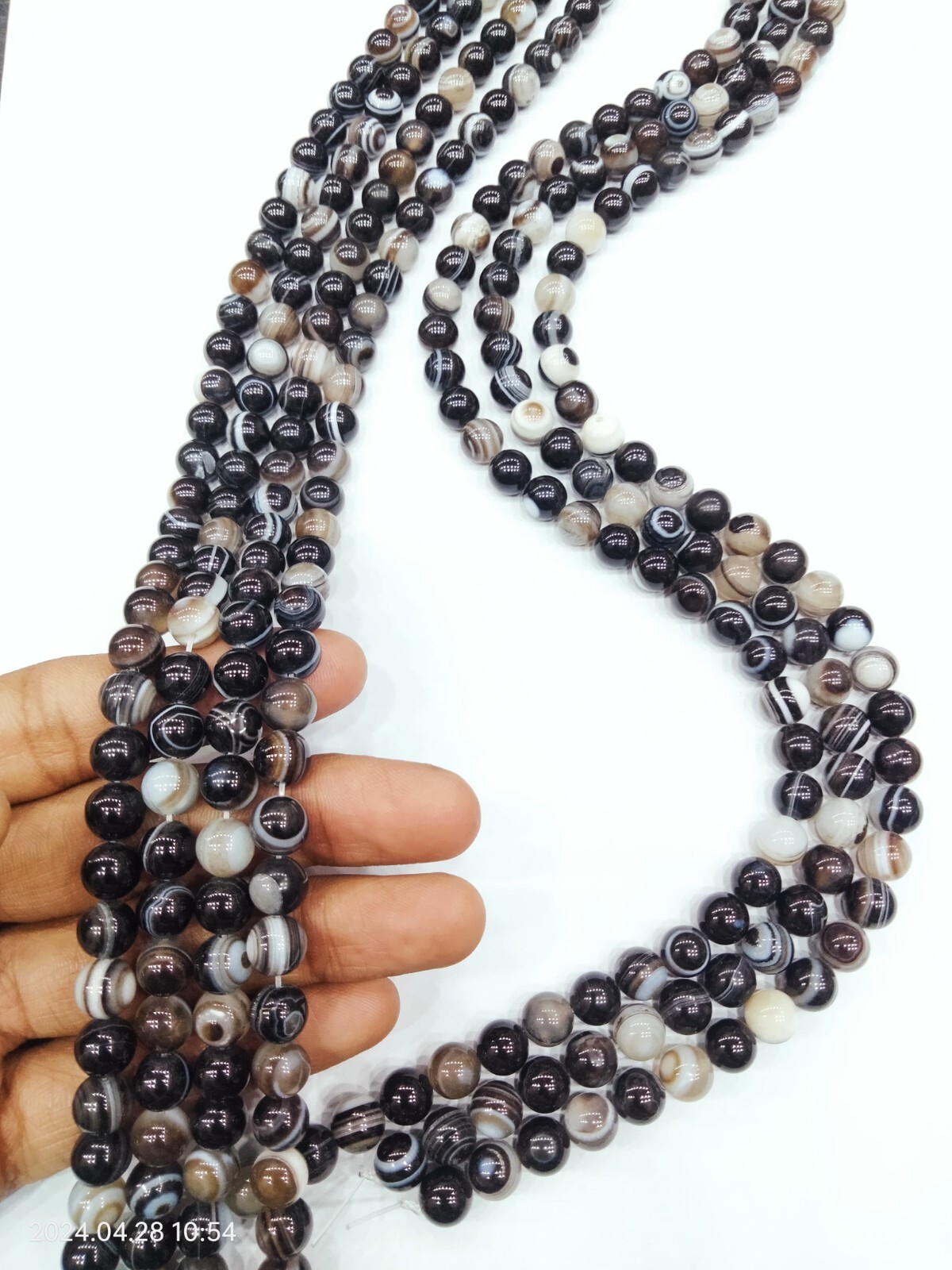 Natural Black Eye Sulemani Gemstone Grade AAA Round 8MM High Quality Hand Made