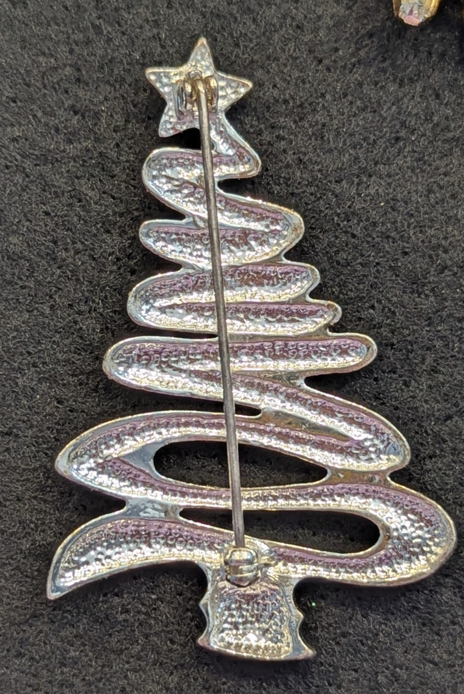 Christmas Tree Lot of 7 Vintage New Pin Brooch Repair As Is Missing Rhinestones