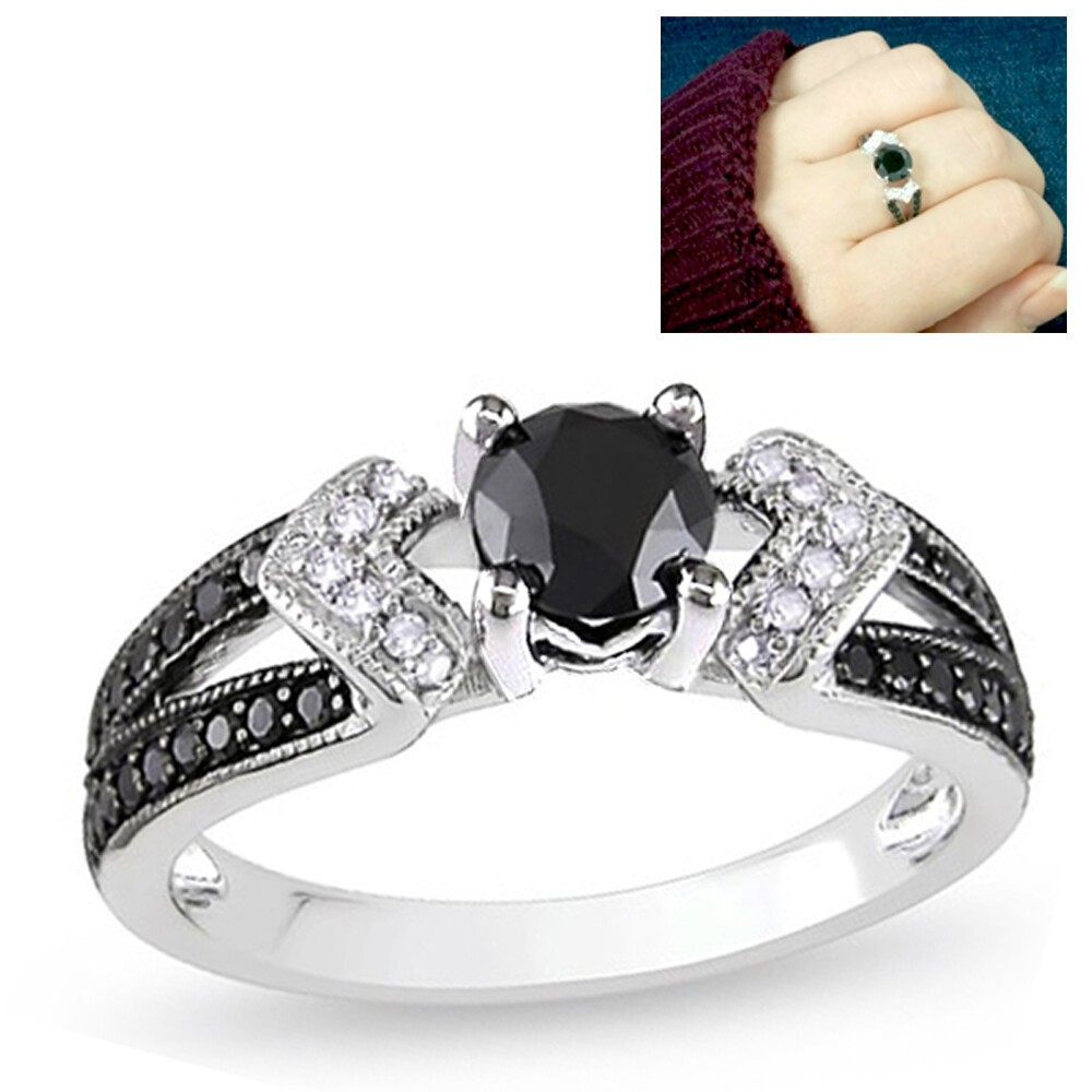 🔥 Solid 925 Sterling Silver Black Onyx Cz Pave Ring Engagement Wedding Band NEW