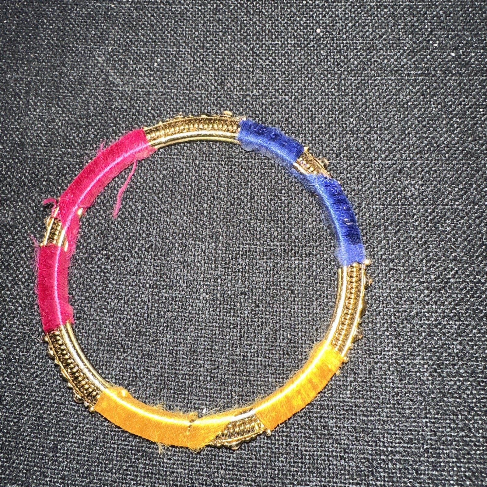 BangleBracelet Multicolor Threaded Set Of 6 – See Pics – Some Thread Damage