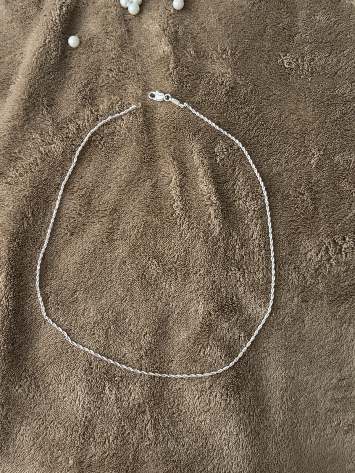 Jewlpire Silver Tone Metal Rope Chain Necklace Lobster Clasp No Stone