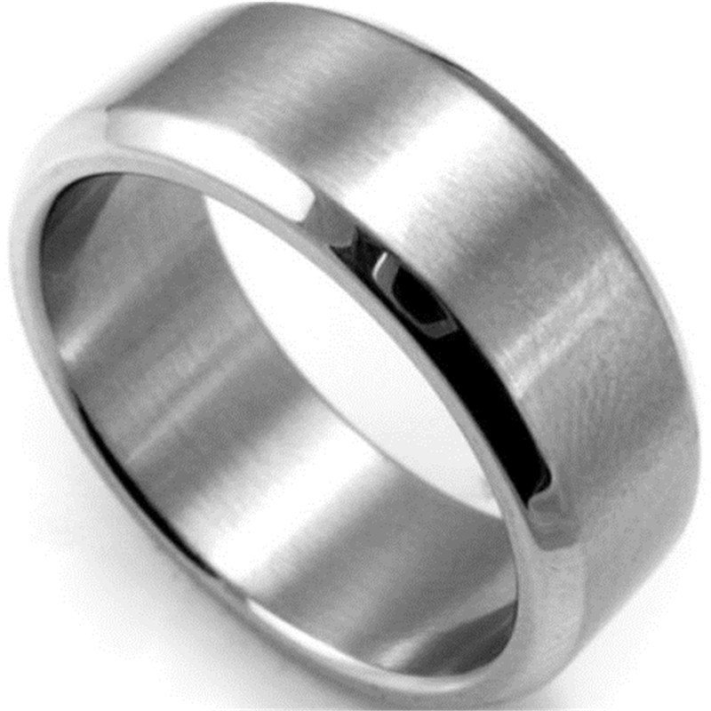 Men’s Fashion Ring Titanium Stainless Steel Black/Gold/Silver 8mm Width Sz 6-12