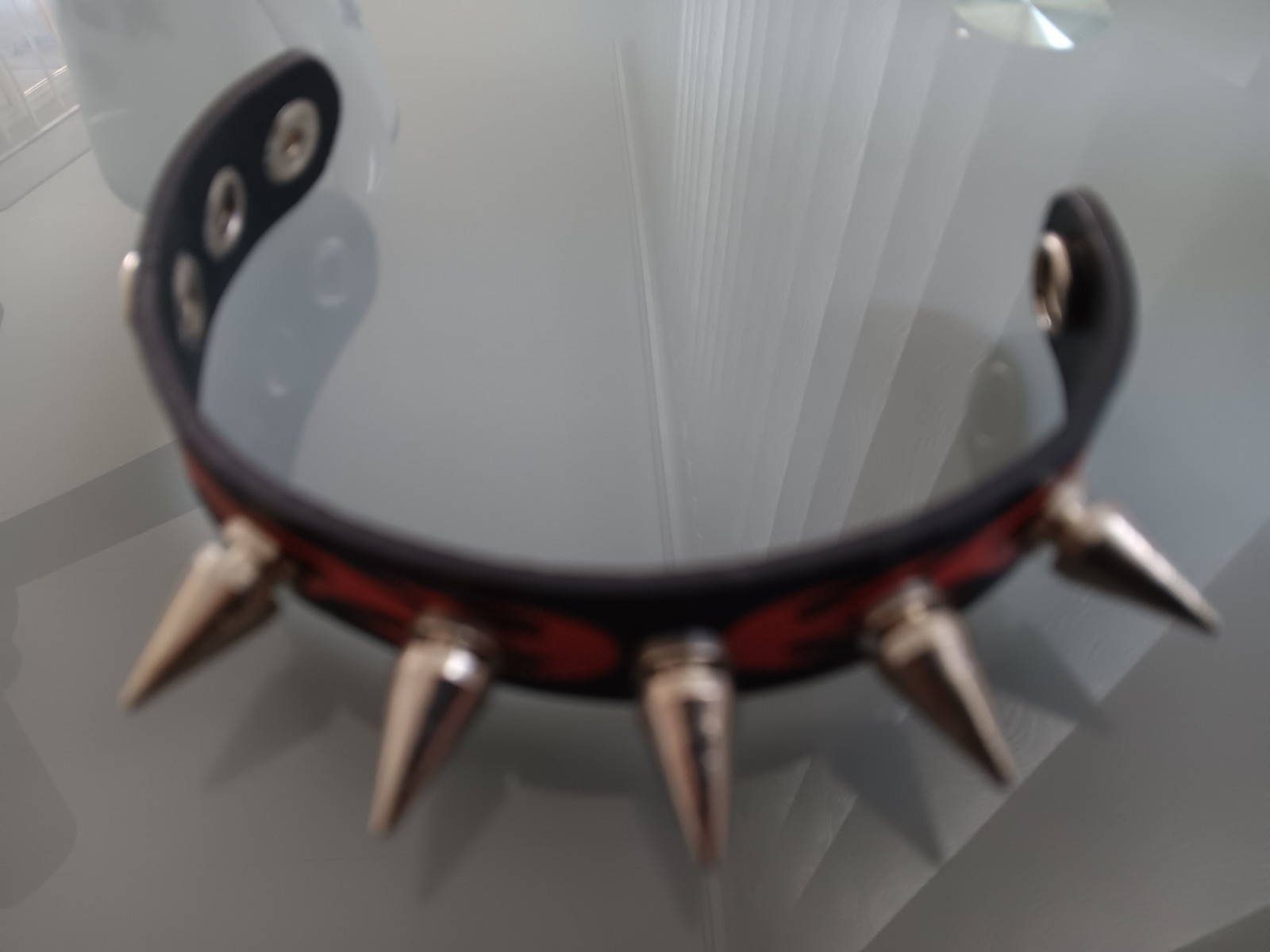 Men Women Unisex Punk Rock Rivet Spike Studded Leather W/Flames Bracelet Cuff