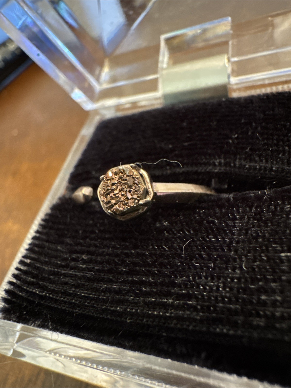 Kendra Scott Open Bronzetone Druzy Ring Size 7-1/2