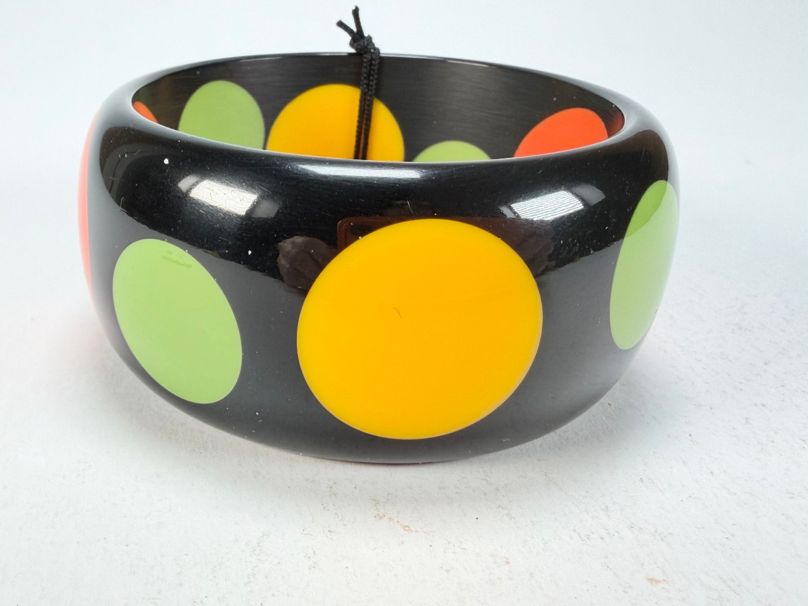 Marion Godart – BSX “Motif à Pois” Black & Mix Colours Solid Round 3.4cm Bangle