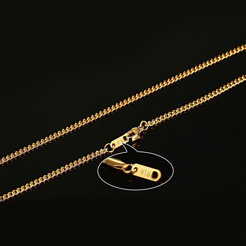 Gold Men Necklace Chain Snake Rolo Cable Curb Link Stainless Steel 24″ w/18K Tag
