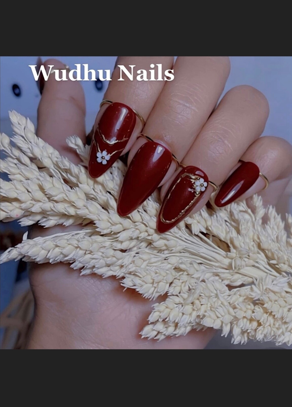 WUDU NAIL RINGS – 18k GOLD Steel (10 Rings) + FREE press on nail set & Glue Tabs