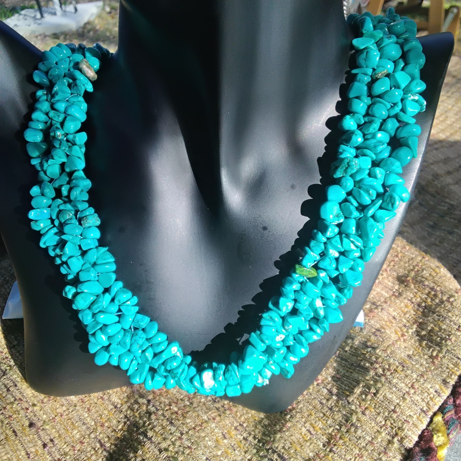 Multistrand strand turquoise magnesite beaded Necklace