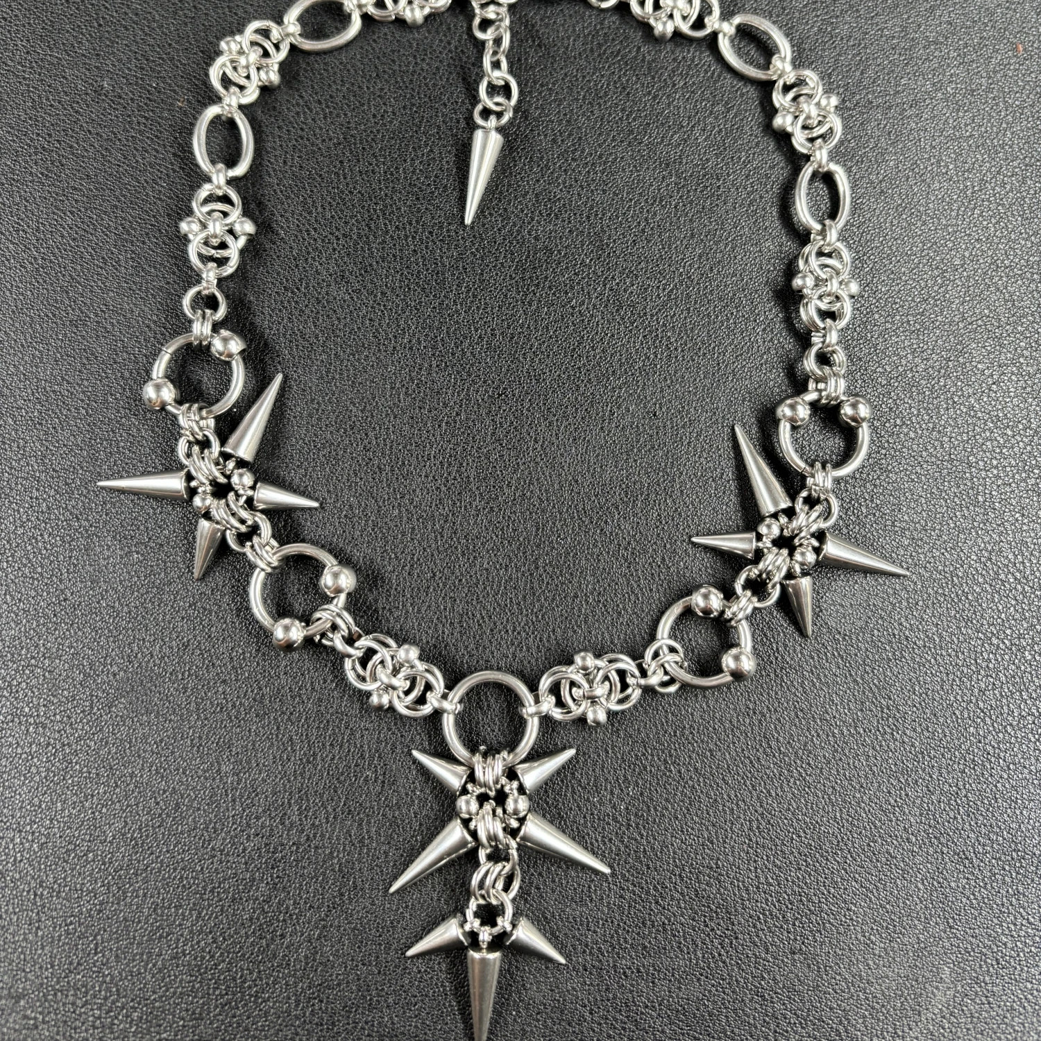 Punk Rock Rivet Pendant Chain Necklace Spike Grunge Goth Hip Hop Jewelry NEW