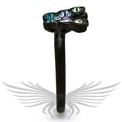 Top Grade Crystals Butterfly Shaped Black Ion Plated Ip Fashion Ring Tk986