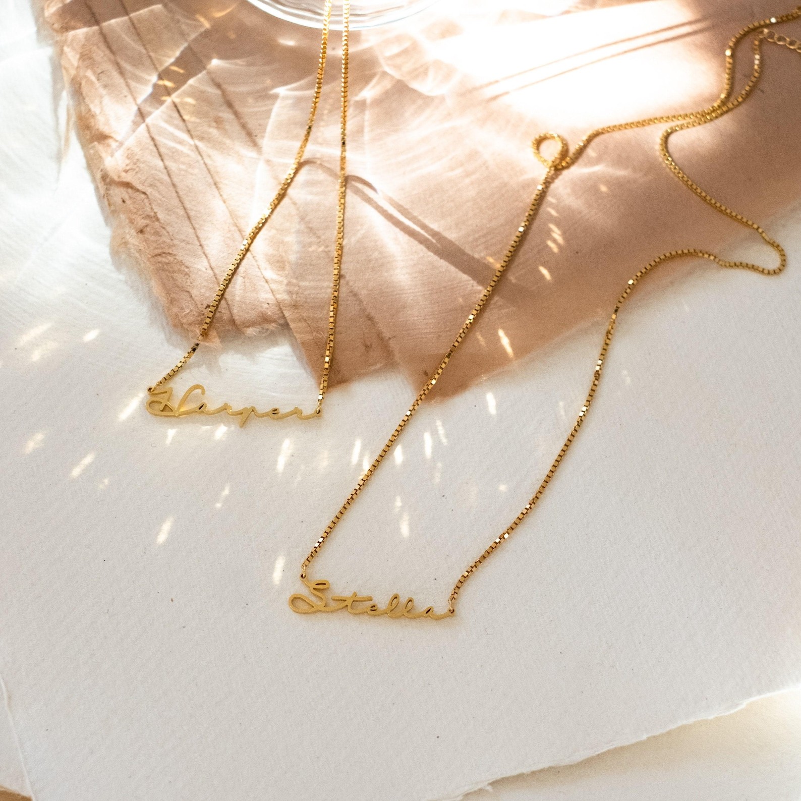 Minimalist Custom Name Necklace Gold Silver Box Chain Birthday Gift NM81F91