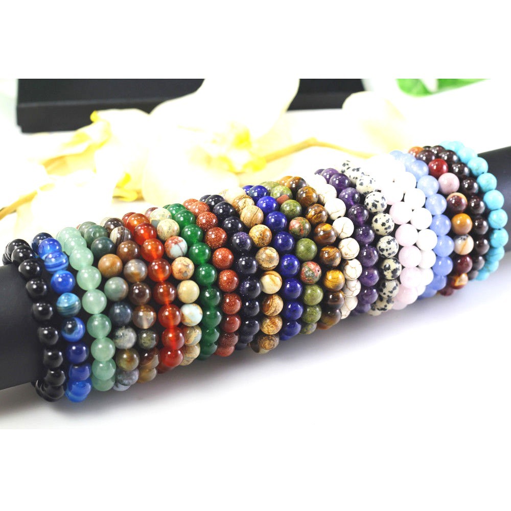 10mm Handmade Gemstone Round Beaded Stretch Bracelet Healing Balance Women
