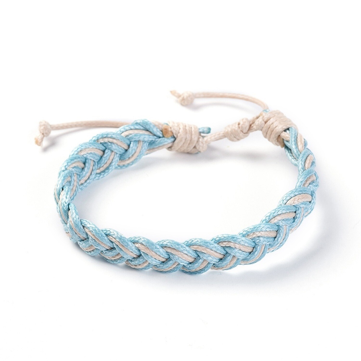Adjustable Waxed Polyester Cord Braided Bracelets Mixed Color. 3.5~3.8mm thick