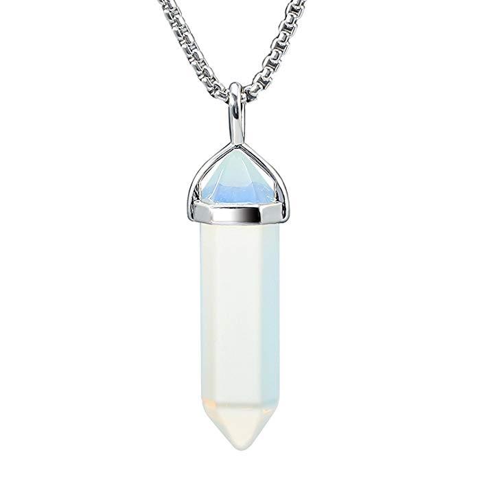 Natural Amethyst Pendant Crystal Stone Chakra Healing Gemstone Necklace Gift