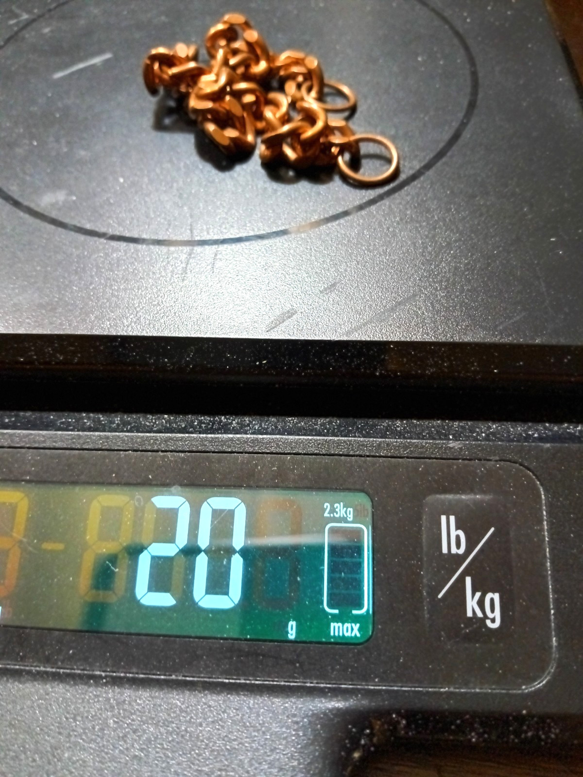 Copper Curb Link Chain 7″ 20 Grams