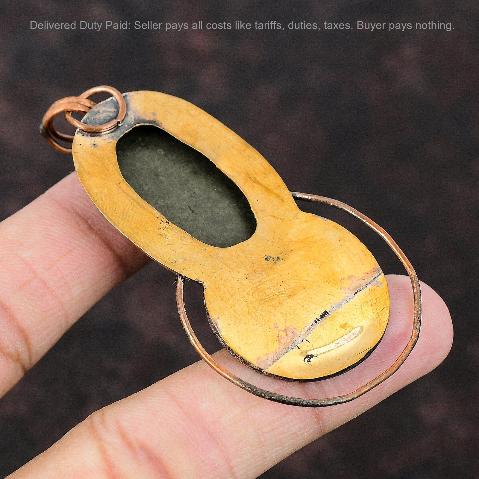 Copper Natural Pyrite Mother Engagement Ethnic Bezel Wedding New Pendant Jewelry