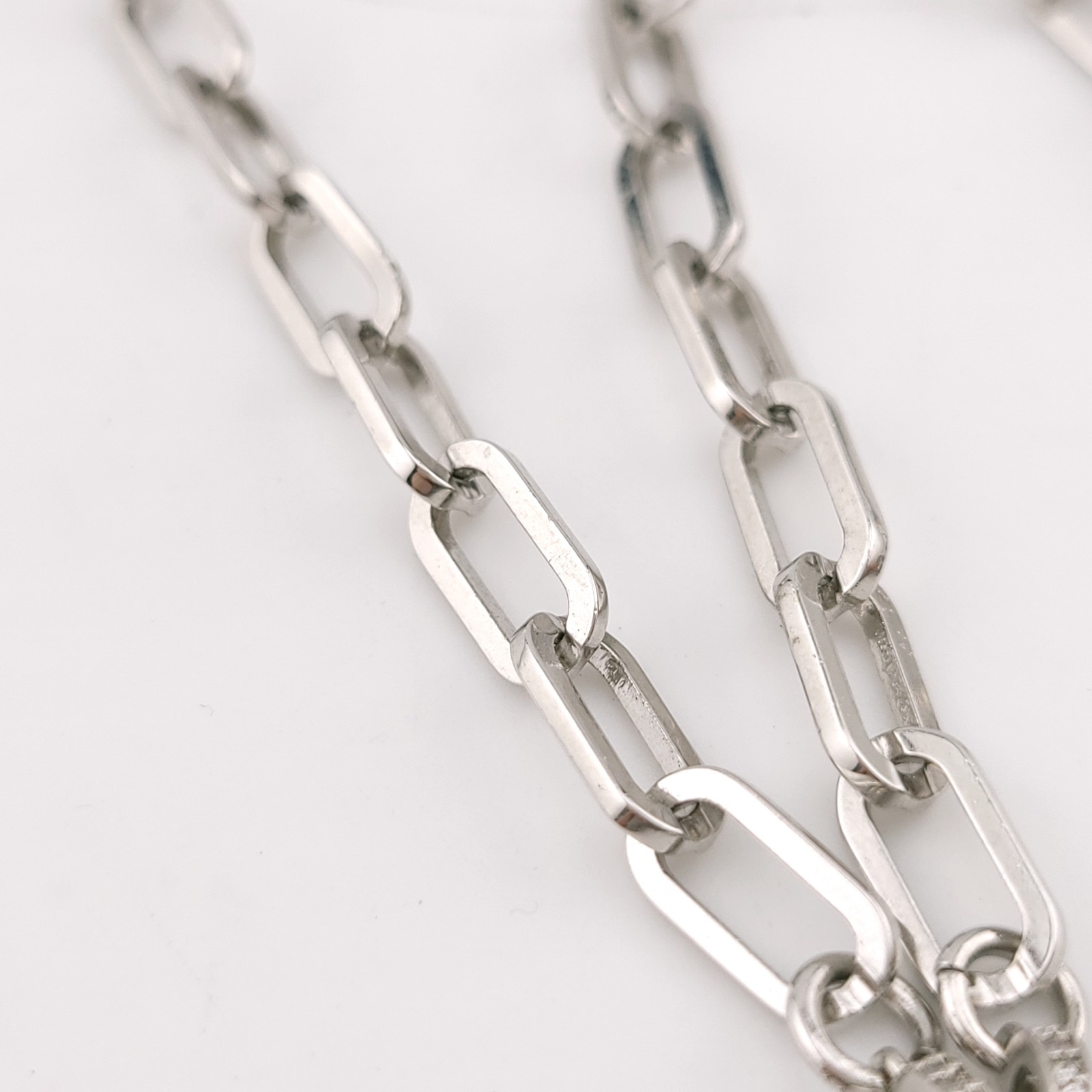 Nickle Plated 925 Sterling Silver Pendant Paper Clip 5.8’mm Chain Necklace